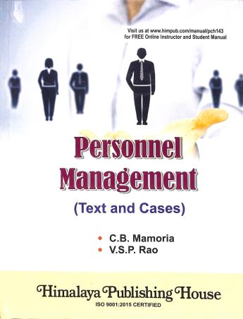 Book cover number 1 for Personal Management (Text And Cases) written by C. B. Mamoria, V. S. P. Rao published by Himalaya Publishing House
