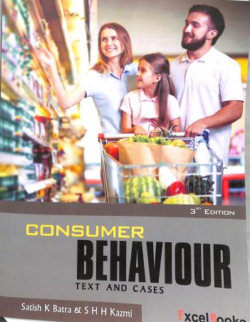 Book cover number 1 for Consumer Behaviour (Text And Cases) written by S. H. H. Kazmi, Satish K. Batra published by Excel Books