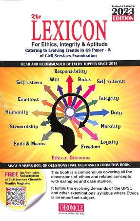 Book cover number 1 for The Lexicon For Ethics, Integrity & Aptitude 2023 written by NA published by Chronicle Books