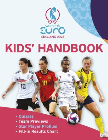 Book cover number 1 for UEFA Women's EURO 2022 Kids' Handbook written by Emily Stead published by Welbeck Publishing Group