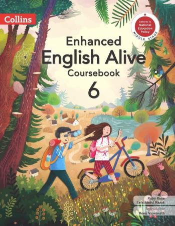 Book cover number 1 for Collins Enhanced English Alive Coursebook 6 (NEP 2020) written by Ruby Bose published by Harper Collins Publishers