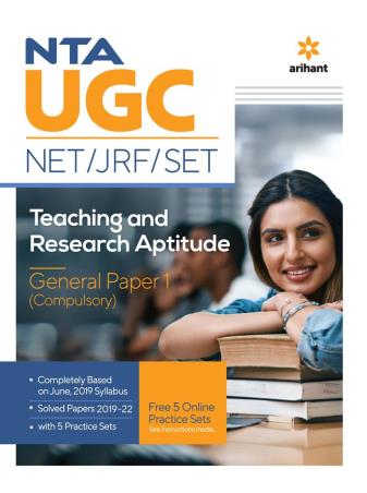 Book cover number 1 for NTA UGC NET/JRF/SET Teaching And Research Aptitude General Paper-1 (Compulsory) written by Mridula Sharma, Farah Sultan, Neetu Gaikwad, Varun Bali, Rashmi Jain published by Arihant Publications (India) Limited
