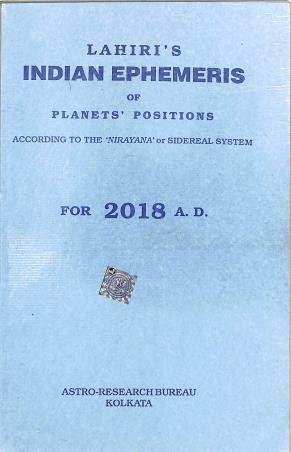 Book cover number 1 for Lahiri's Indian Ephemeris Of Planets' Positions (For 2018 A. D.) written by NA published by Astro-Research Bureau