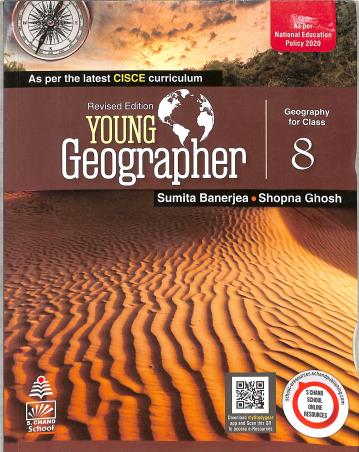 Book cover number 1 for Young Geographer Class 8 (CISCE) NEP 2022 written by Shopna Ghosh, Sumita Banerjee published by S. Chand Publishing