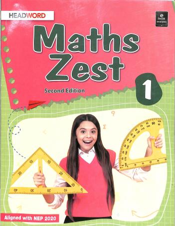 Book cover number 1 for Maths Zest 1 (NEP 2020) written by Mamta Sharma published by Headword Publishing Company