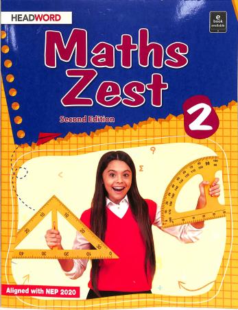 Book cover number 1 for Maths Zest 2 (NEP 2020) written by Mamta Sharma published by Headword Publishing Company