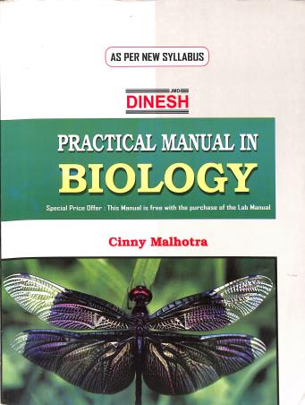 Book cover number 2 for Dinesh Lab Manual In Biology Class 12 CBSE (NEP 2020) written by Cinny Malhotra published by S. Dinesh & Co.