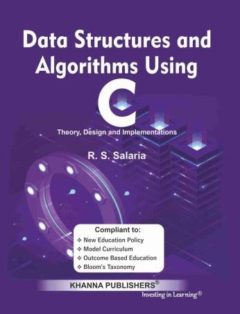 Book cover number 1 for Data Structures And Algorithms using C written by R. S. Salaria published by Khanna Publishers