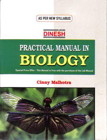 Book cover number 2 for Dinesh Lab Manual In Biology Class 11 CBSE (NEP 2020) written by Cinny Malhotra published by S. Dinesh & Co.