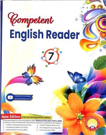Book cover number 1 for Gurukul Competent English Reader 7 (NEP 2020) written by Rachna Rohatgi published by Gurukul Publications (P) Ltd.