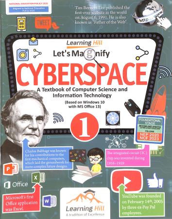 Book cover number 1 for Let's Magnify Cyberspace 1 (NEP 2020) written by Preeti Saxena published by Learning Hill Publishers
