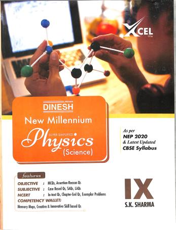 Book cover number 1 for Dinesh New Millennium Super Simplified Physics (Science) Class 9 CBSE (NEP 2020) 2023 Edition written by S. K. Sharma published by S. Dinesh Sales Corp.