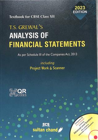 Book cover number 1 for T.S. Grewal's Analysis Of Financial Statements CBSE Class 12 (2023 Edition) written by T. S. Grewal, H. S. Grewal, R. K. Khosla published by Sultan Chand & Sons (P) Ltd