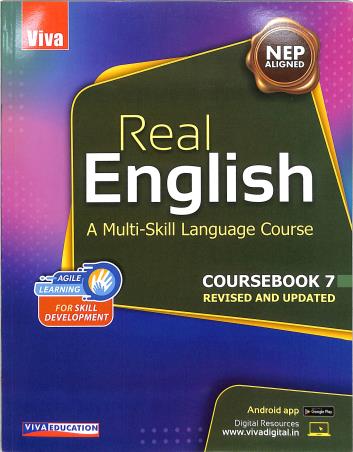 Book cover number 1 for Real English 7 (A Multi-Skill Language Course) NEP 2020 written by Illa Vij published by Viva Education