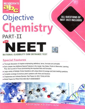 Book cover number 1 for Modern's abc Of Objective Chemistry Part-2  For NEET (2023 Edition) written by S. P. Jauhar published by Modern Publishers
