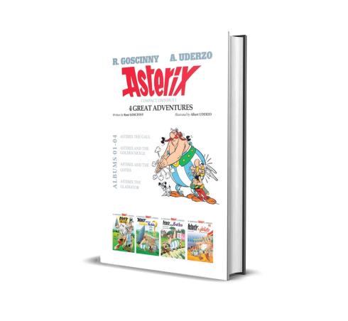 Book cover number 1 for Asterix Compact Omnibus 1 (4 Great Adventures) Albums 1- 4 written by Rene Goscinny, Albert Uderzo published by Hachette