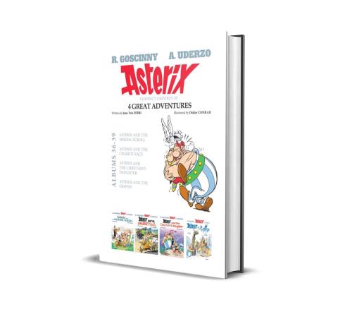 Book cover number 1 for Asterix Compact Omnibus 10 (4 Great Adventures) Albums 36- 39 written by Rene Goscinny, Albert Uderzo published by Hachette