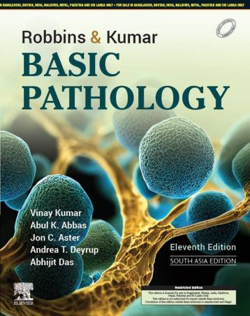 Book cover number 1 for Robbins & Kumar Basic Pathology (South Asia Edition) written by Vinay Kumar, Jon C. Aster, Abul K. Abbas, Andrea T. Deyrup published by Elsevier