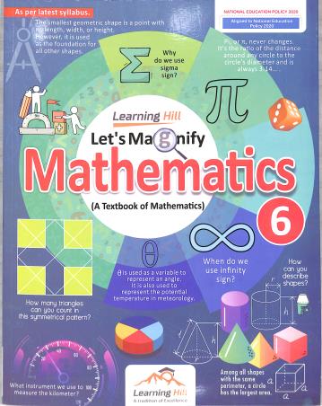 Book cover number 1 for Lets Magnify Mathematics 6 (NEP 2020) written by Asha Ashok, C. B. Mishra published by Learning Hill Publishers