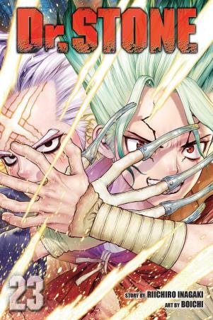 Book cover number 1 for Dr. Stone 23 written by Riichiro Inagaki published by Viz Media