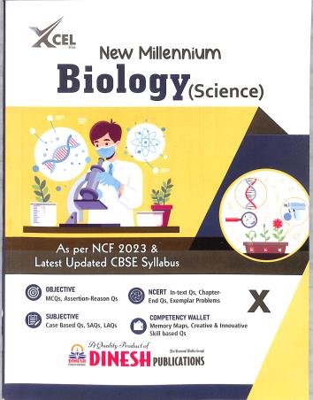 Book cover number 1 for Dinesh New Millennium Biology (Science) Class 10 CBSE (NEP 2020 / NCF 2023) 2024 Edition written by K. Kumar published by S. Dinesh Sales Corp.