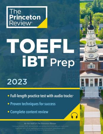 Book cover number 1 for TOEFL IBT Prep 2023 written by NA published by Princeton Review