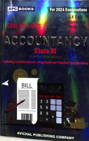 Book cover number 1 for APC Accountancy Class 11 CBSE (2024 Examination) written by D. K. Goel, Rajesh Goel, Shelly Goel published by Avichal Publishing Company