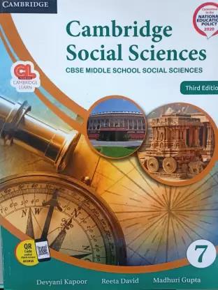 Book cover number 1 for Cambridge Social Sciences 7 (CBSE) NEP 2020 written by Devyani Kapoor, Reeta David, Madhuri Gupta published by Cambridge University Press
