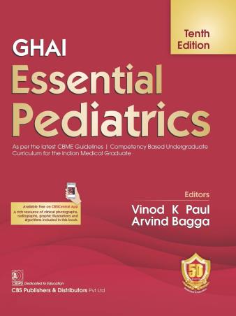 Book cover number 1 for Ghai Essential Pediatrics written by Arvind Bagga, Vinod K. Paul published by CBS Publishers & Distributors Pvt. Ltd.