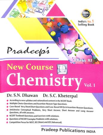 Book cover number 1 for Pradeep's New Course Chemistry Class 11 Volume 1 & 2 (2023-2024) written by S. N. Dhawan, S. C. Kheterpal published by Pradeep Publications