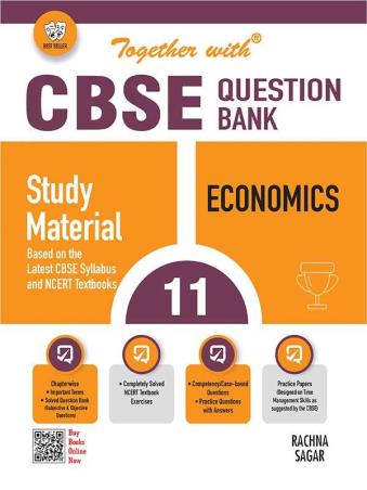 Book cover number 1 for Together With CBSE Question Bank Study Material Economics Class 11 written by Subhash Aggarwal published by Rachna Sagar Pvt. Ltd.