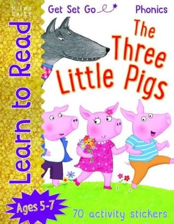 Book cover number 1 for Get Set Go Learn To Read Three Little Pigs (70 Activity Stickers) written by Susan Purcell published by Miles Kelly Publishing