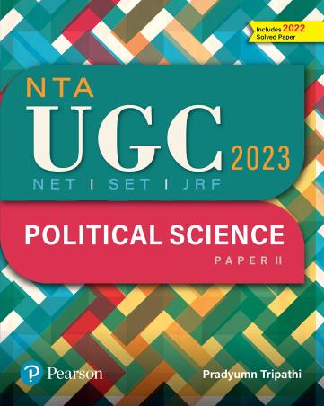 Book cover number 1 for NTA UGC NET SETY JRF Political Science 2023 written by Pradyumn Tripathi published by Pearson Education