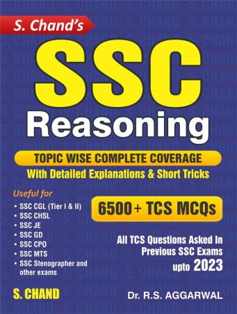 Book cover number 1 for S. Chand's SSC Reasoning Topic Wise Complete Coverage 6500+ TCS MCQs (2023) written by R. S. Aggarwal published by S. Chand Publishing
