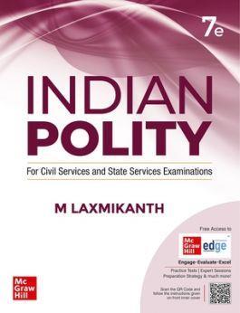 Book cover number 1 for Indian Polity written by M. Laxmikanth published by McGraw Hill Education Private Limited