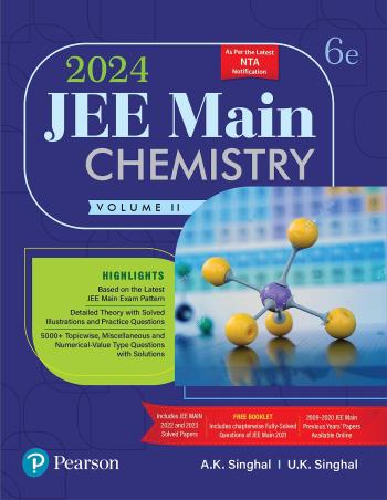 Book cover number 1 for JEE Main Chemistry 2024 Volume 2 written by A. K. Singhal published by Pearson Education