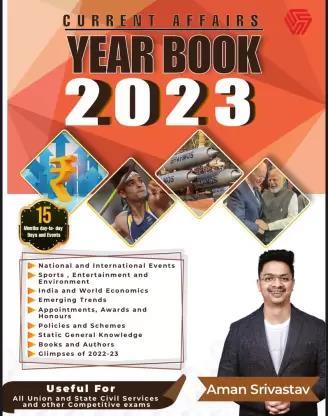 Book cover number 1 for Current Affairs Year Book 2023 written by Aman Srivastava published by Invincible Publishers
