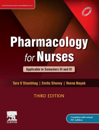 Book cover number 1 for Pharmacology For Nurses written by Tara V. Shanbhag, Smita Shenoy, Veena Nayak published by Elsevier