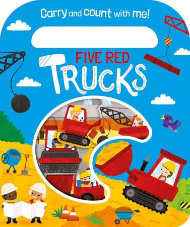 Book cover number 1 for Five Red Trucks written by Katie Button published by Scholastic
