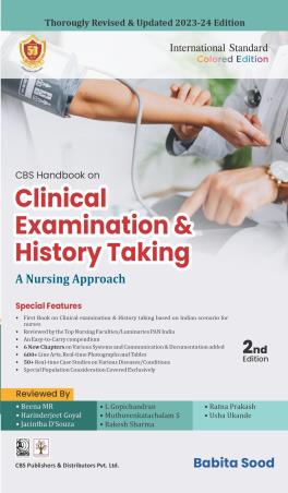 Book cover number 1 for CBS Handbook On Clinical Examination & History Taking A Nursing Approach written by Babita Sood published by CBS Publishers & Distributors Pvt. Ltd.