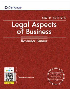 Book cover number 1 for Legal Aspects Of Business written by Ravinder Kumar published by Cengage Learning India Private Limited