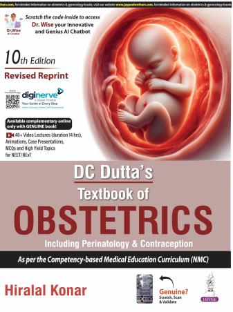 Book cover number 1 for DC Dutta’s Textbook Of Obstetrics Including Perinatology & Contraception (10th Edtion - Revised) written by Hiralal Konar published by Jaypee Brothers Medical Publishers (P) Ltd.