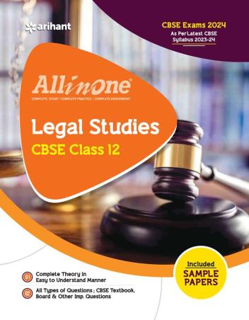 Book cover number 1 for ALL in One Legal Studies CBSE Class 12 written by Jyoti Singh, Mansi Sharma published by Arihant Prakashan