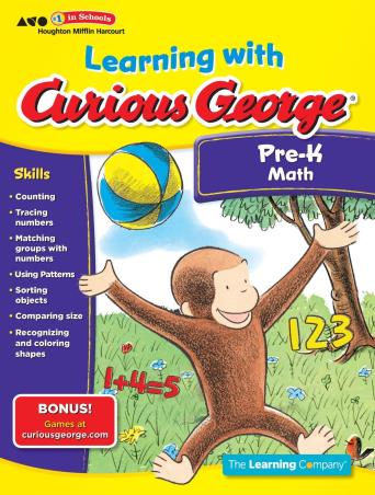 Book cover number 1 for Learning with Curious George Pre-K Math written by NA published by Houghton Mifflin Harcourt Publishing Company