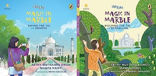 Book cover number 1 for Ulta-Pulta -  Magic In Marble : Building The Taj With Attaullah & Saving The Taj With Aradhya written by Arthy Muthanna Singh, Mamta Nainy published by Puffin