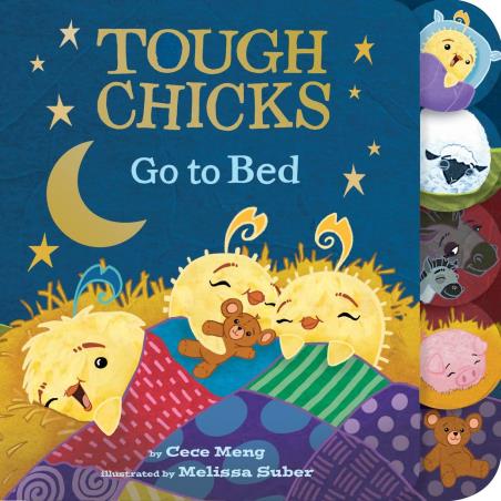 Book cover number 1 for Tough Chicks Go To Bed (Touch-and-Feel Board Book) written by Cece Meng published by ‎Clarion Books