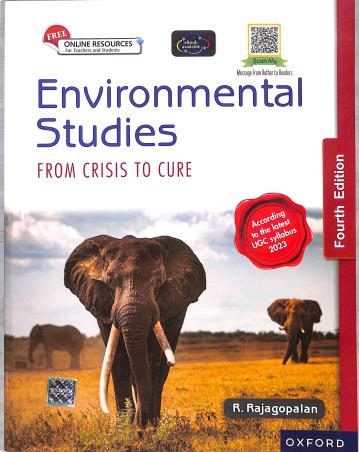 Book cover number 1 for Environmental Studies From Crisis To Cure (4th Edition) written by R. Rajagopalan published by Oxford University Press