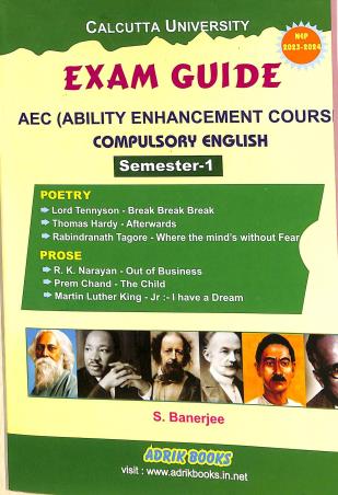 Book cover number 1 for Exam Guide AEC Compulsory English Semester-1 (NEP 2023-2024) (Calcutta University) written by S. Banerjee published by Adrik Books