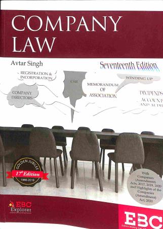 Book cover number 1 for Company Law written by Avtar Singh published by Eastern Book Company