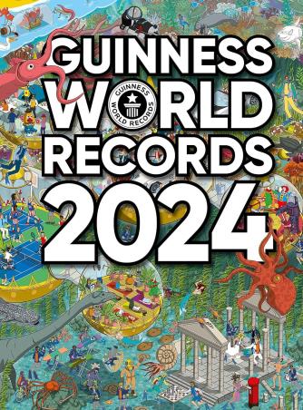 Book cover number 1 for Guinness World Records 2024 written by NA published by Guinness World Records Limited